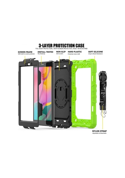 Gld-spt- Newface Samsung Uyumlu Galaxy T290 Tab A 8 Kılıf Pars Tablet Kapak - Yeşil