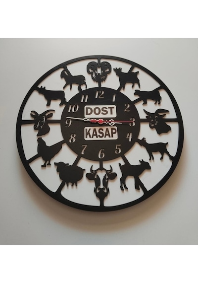 Kasap ,tavuk,et Ürünleri İcin Duvar Saati Beyaz