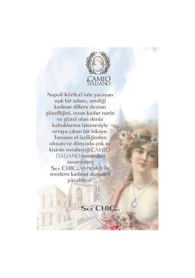 Cameo Italiano 18 Ayar Rose Altın Kaplama 45 Cm Gümüş Tasarım Kolye
