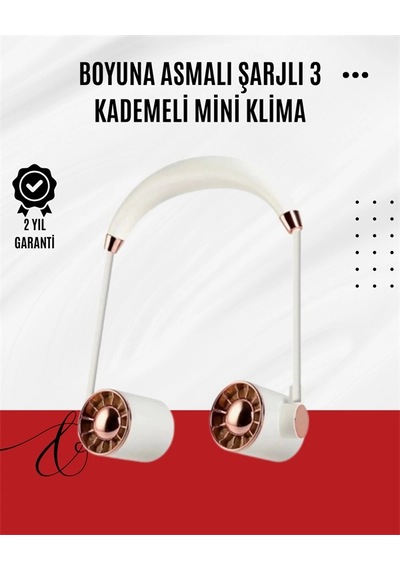 Usb Şarjlı Katlanabilir Boyun Fanı 3 Kademeli, Sessiz Taşınabilir Tasarım