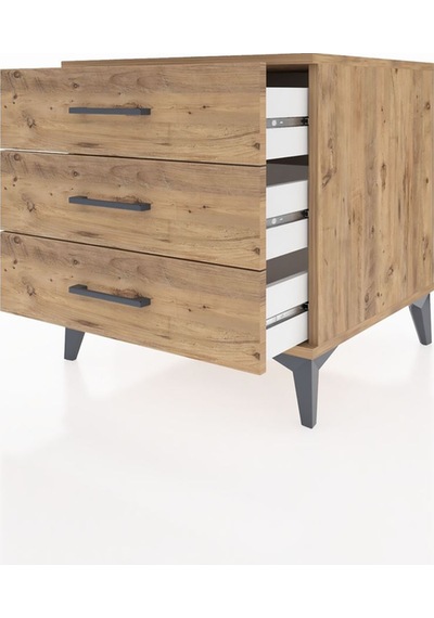 Kronos Komodin 3 Çekmeceli 60x59x64 Çam-çam Çam