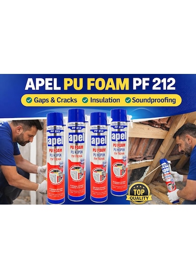 Apel Pf 212 Poliüretan Pu Köpük 600 G Boşluk Ve Çatlak Dolgu, Isı Ve Ses Yalıtımı, Profesyonel Kullanım Diğer