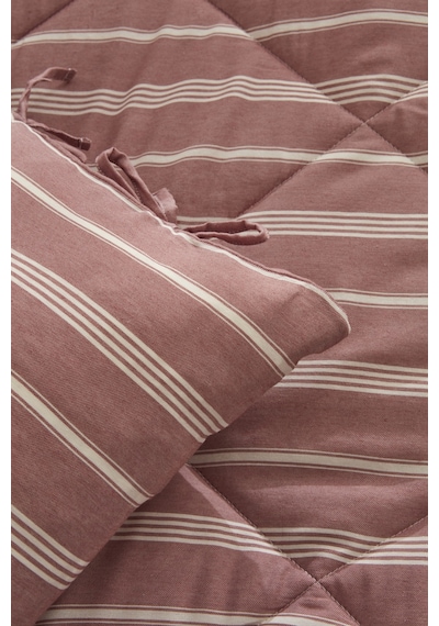 Karacahome Sarah Anderson Barlet Tek Kişilik Comfort Set Çizgili Bordo