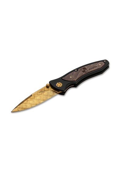 Böker Manufaktur Tirpitz-Damascus Gold Kamp Çakı Çok Renkli