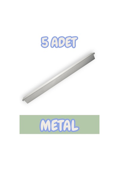 Fulya Alüminyum Metal Lüks Modern Mobilya Çekmece Mutfak Dolabı Kulpu Krom 128mm 5 Adet Krom