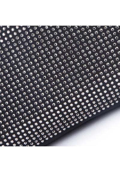 Nas Bag Kadın Basic Baget Omuz Ve Çapraz Çanta Siyah Gümüş Taşlı 27x12 Cm
