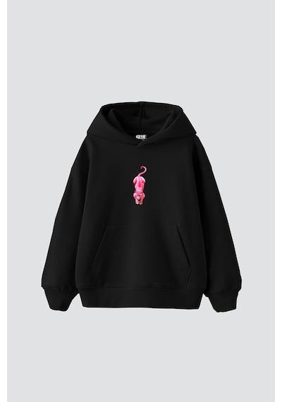 Tarzsokak Pink Panther Baskılı Oversize Unisex Siyah