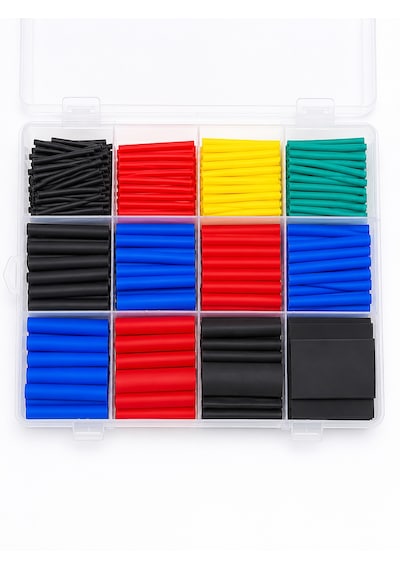 560 Parça Kablo İzolasyon Makaron Seti 12 Ölçü 5 Renk Heat Shrink Tube Organizer Kutulu Diğer