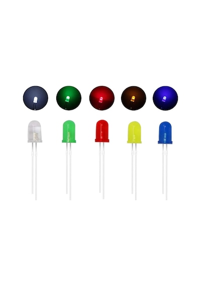 100 Adet 5mm Led Seti Kutulu 5 Renk Elektronik Işık Kaynağı Lamba Gösterge Uyarı Sinyali