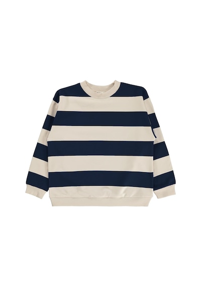 Civil Boys Kalın Çizgili Basic 10-13 Yaş Sweatshirt - Lacivert