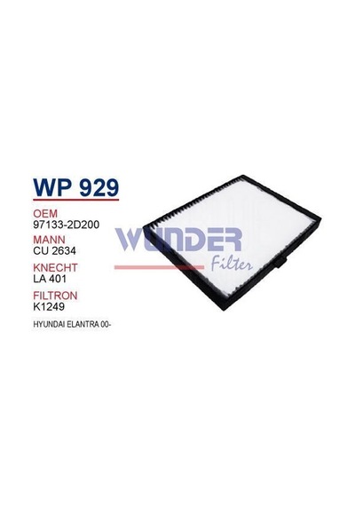 WUNDER WP929 Polen Filtresi Elantra 00-06
