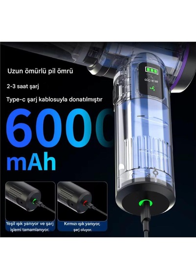 18000pa Kablosuz Mini Elektrikli Süpürge Araç Ev İçin Taşınabilir