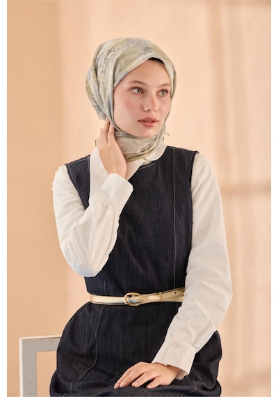 Silk Home Soft Eşarp 73095-08 Su Yeşili, Gri, Füme, Bej