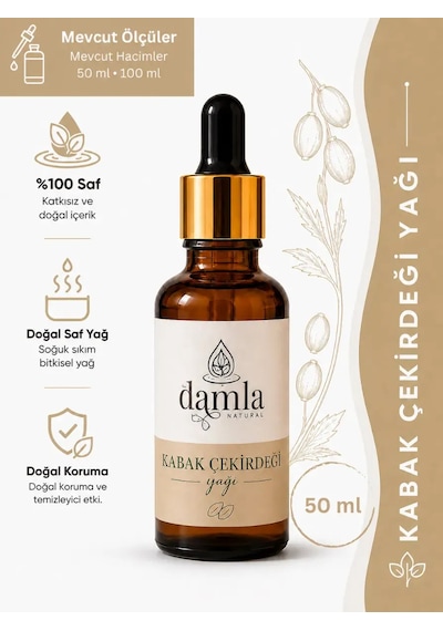 Biodamla Natural Kabak Çekirdeği Yağı 50 Ml