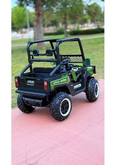 Utv X Alpha 24 Volt 4 Çekerli 800 Watt Akülü Araba Eva Teker Yeşil