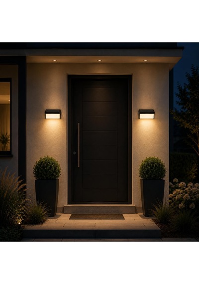 Barbaros 40w Solar Led Duvar Apliği, 4300 Lümen, 3200k Günışığı, 2 Kademeli Sensörlü, Ip44 Dış Mekân Bahçe Balkon Kapı Girişi Aydınlatması Diğer