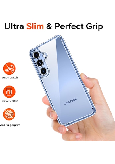 Samsung Galaxy S25 Uyumlu Kılıf Şeffaf Silikon + 9h Ekran Koruyucu Cam