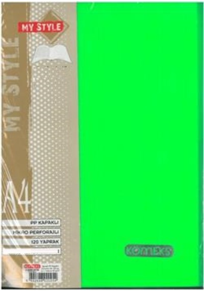 Komeks Spiralli Defter Plastik Kap.4+3 Seperatör 210 Yp Yeşil