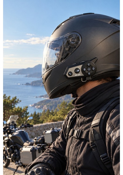 D2-6x Çift Yongalı Bluetooth Motosiklet İnterkom Kulaklığı 500 M, Markalar Arası Bağlantı, Ipx6, 1000 Mah - Siyah