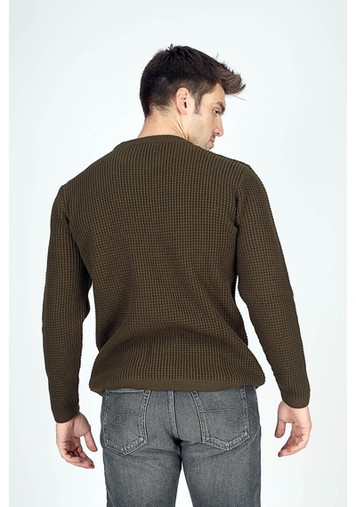 Lee Cooper Erkek Robb O Yaka Triko Kazak 241054 Haki Haki