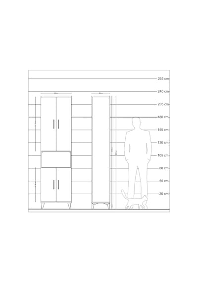 Arges Dolap 5 Raflı 4 Kapaklı 60x30x221 Antrasit-çam Antrasit