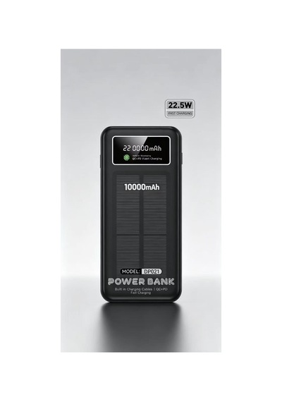 Güneş Enerjisiyle Dolan Powerbank Siyah