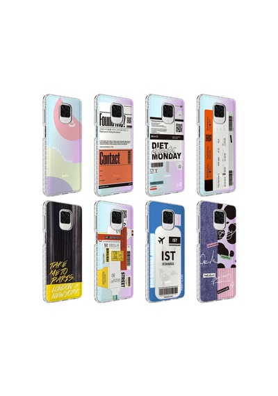 Xiaomi Redmi Note 9s Kılıf Airbag Kenarlı Renkli Desenli Silikon Zore Elegans Kapak NO3