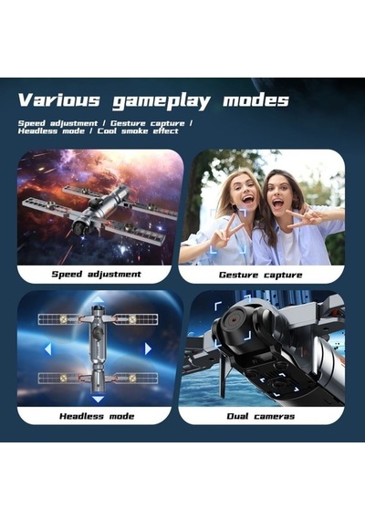 Ae22 Gps Destekli Hd Kameralı Katlanabilir Drone Brushless Motor, Wi-fi Canlı Görüntü, 360 Dönüşlü Drone-1693