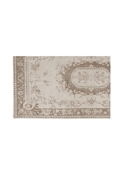 El Dokuması Vintage Yün-pamuk Bej Halı 5736 115 X 215 Cm