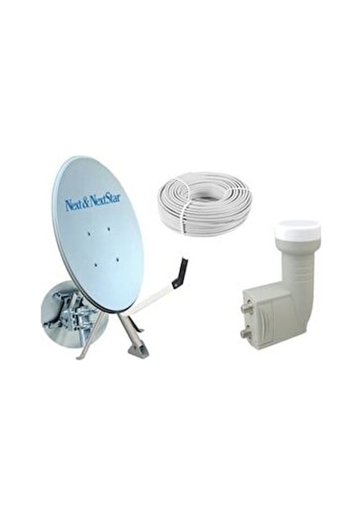 next 65 cm çanak anten ikili lnb 10 metre kablo