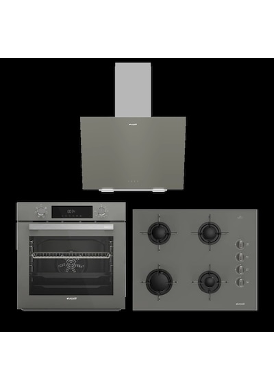 Arçelik AFC 330 G + OCD T 651 EG + ADE 604-1 G Gri Uygun Cam Ankastre Set