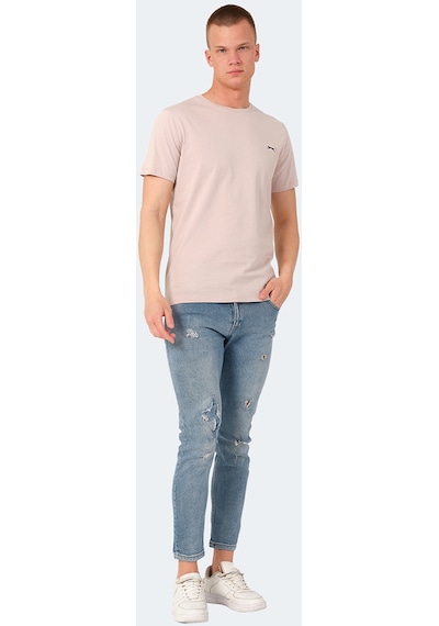 Slazenger VEDA Erkek Baskılı Taş Gri Tişört