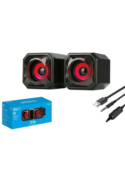 Trio Trs5 2.0 Multimedia Rgb Işıklı 3w 2 Siyah Usb Speaker Hoparlör