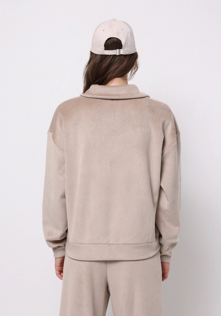 Colin's Colins Regular Fit Polo Yaka Nakışlı Kadın Sweatshirt Cl1076586 Q1.v2 Mın Mink