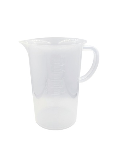 Borox Kabartma Dereceli Beaker Kulplu Plastik Beher 2 L