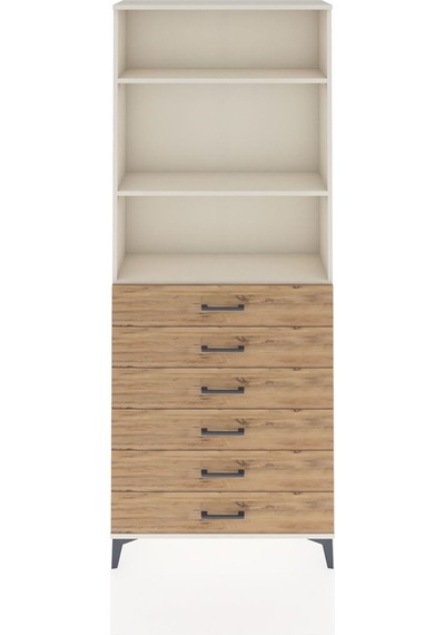 Arges Dolap 3 Raflı 6 Çekmeceli 88x30x221 Aytaşı-çam Aytaşı