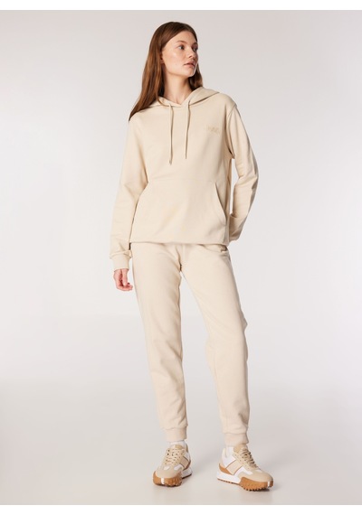 Jeep Bej Kadın Kapüşon Yaka Relaxed Fit Baskılı Pamuk Sweatshirt J4wl-swt7132