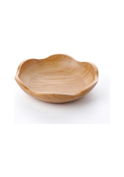 Dekoratif Bambu Kase 20 Cm Ve 25 Cm Ölçü Seçenekli, Dalgalı Kenarlı Sunum Kasesi, Çerezlik, Kuruyemiş, Kuru Meyv