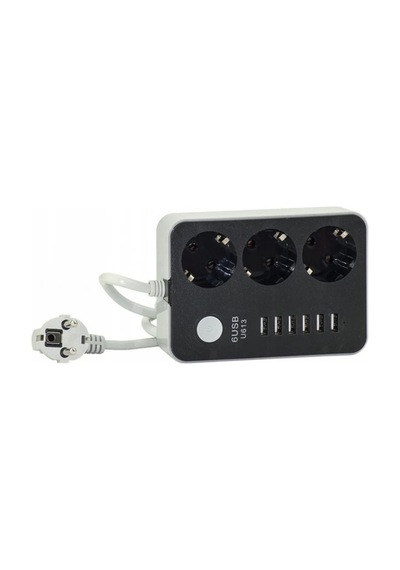 Akım Koruyuculu 6usb Port Hızlı Şarjlı 3lü Priz