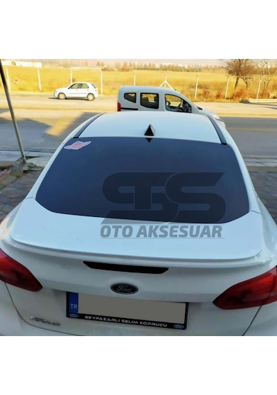 Ford Focus 3- 3,5 Bagaj Üstü Slim Spoiler Piano Black Parlak Beyaz (Sts Oto Aksesuar)