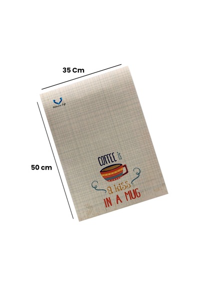 Valerine Life Kahve Kupadaki Öpücüktür Mutfak Kurulama Fırın Beyaz El Havlusu %100 Pamuklu 35x50cm 2 Beyaz