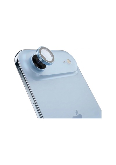 İphone 17 Air İle Uyumlu Safir Kamera Lens Koruyucu - Alüminyum Çerçeveli, Hizalama Aparatlı, Su Geçirmez Glue Layer,%95+ Kristal Netlikte 9h Safir Cam - Gök Mavisi