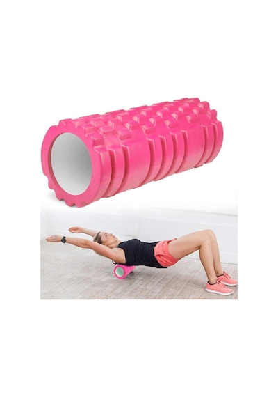 Yüksek Yoğunlukta Orta Sert Deluxe Foam Roller Masaj Köpüğü Pilates Masaj Rulosu Pembe Karışık