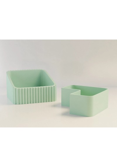 3d Baskı Fıstık Kasesi - Çift Hazneli Kabuk Ayırıcı Sunum Kasesi - Mint Mint