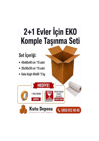 2+1 Evler İçin Eko Komple Taşınma Seti 1 Adet