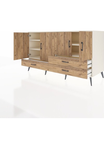 Kronos Konsol 5 Raflı 3 Çekmeceli 4 Kapaklı 176x59x99 Aytaşı-çam Aytaşı-çam