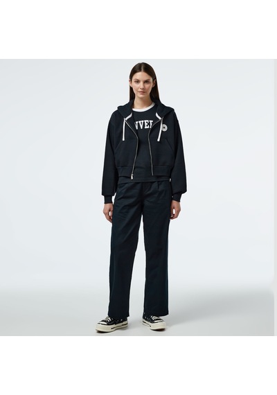 Converse Retro Full-zip Kadın Siyah Eşofman Üstü