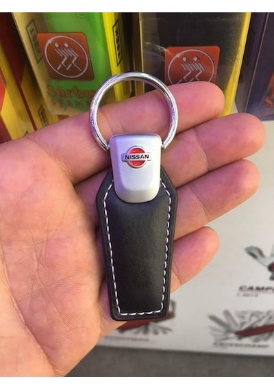 Venotto Nissan Uyumlu Deri Anahtarlık Logo Amblem