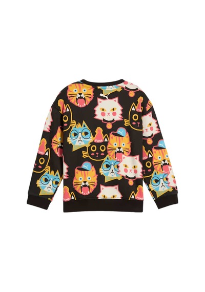 Puma Puma Moody Cat Crew Unisex Çocuk Siyah Sweatshirt 28605 SiYAH