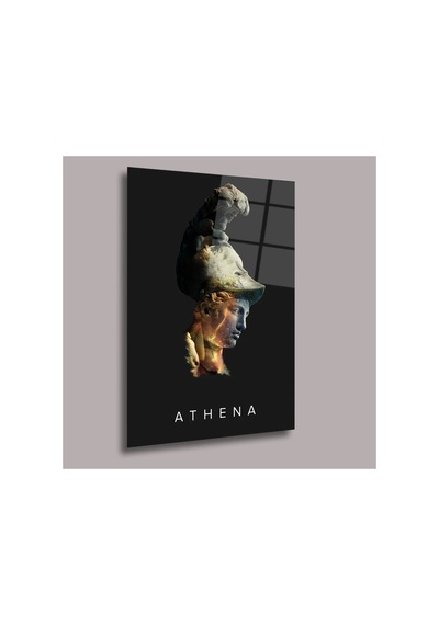 Athena Heykeller Cam Tablo Pct0853 Modern Dekorasyon Temalı Dekoratif Duvar Tablosu, Salon, Ev Ve Ofis Dekoru,